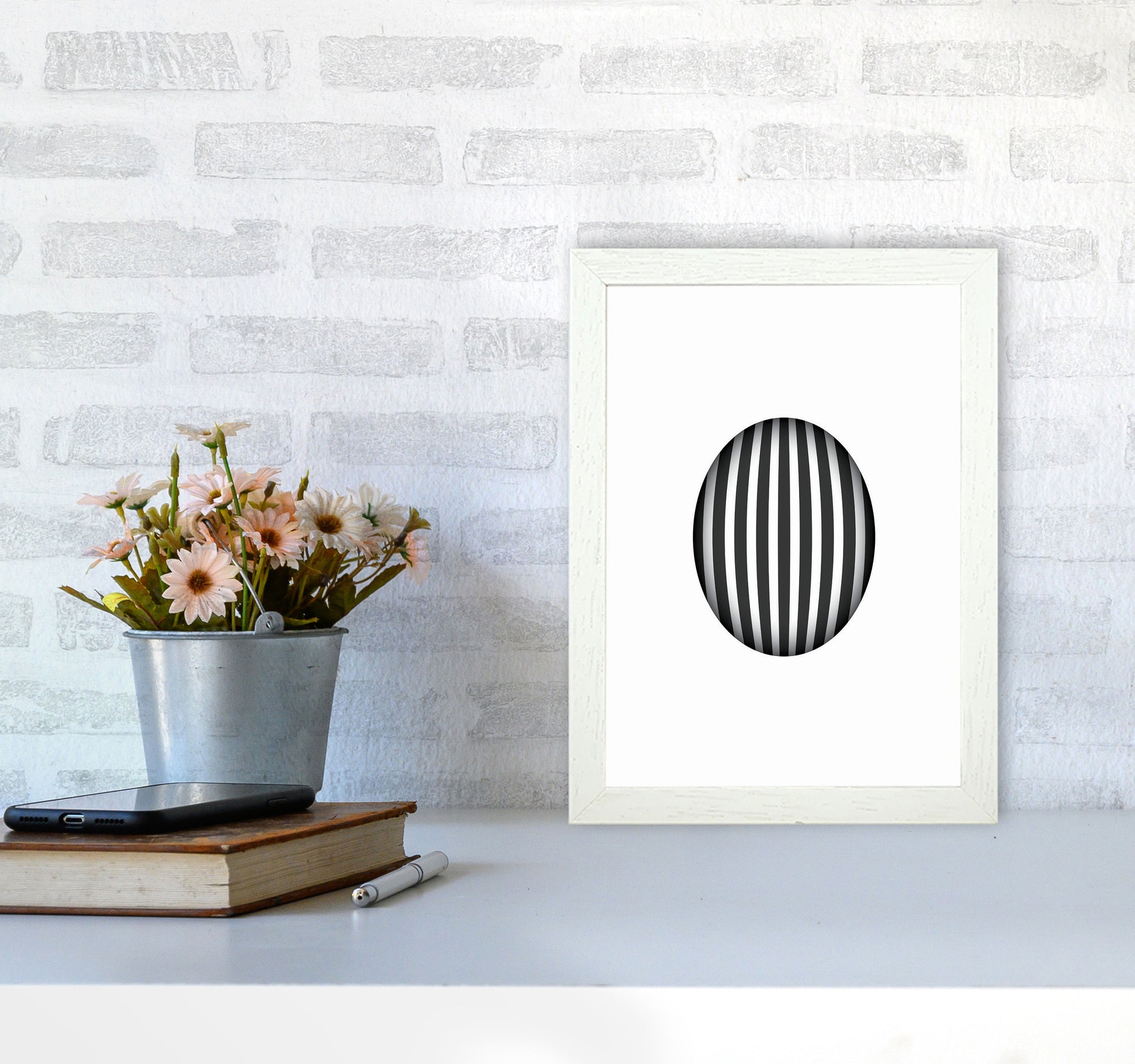 Minimal Geometric Series - 47 Art Print by Jason Stanley A4 Oak Frame