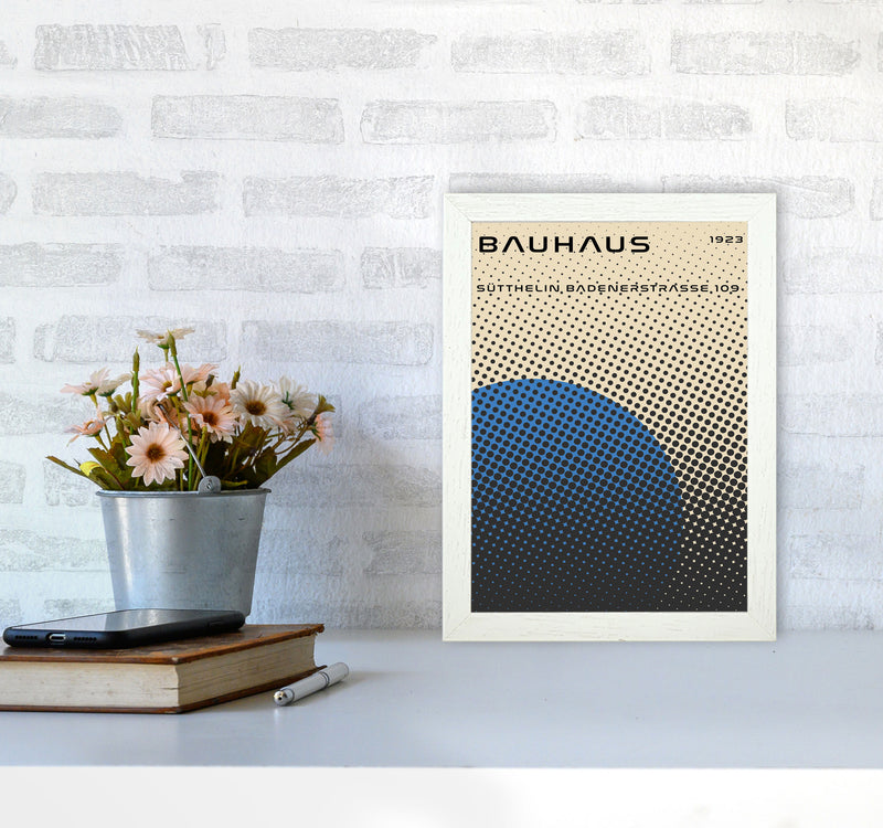 Bauhaus Geometric Blue Vibe Art Print by Jason Stanley A4 Oak Frame