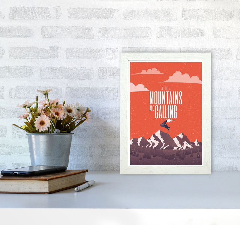 The Mountains Are Calling Art Print by Jason Stanley A4 Oak Frame