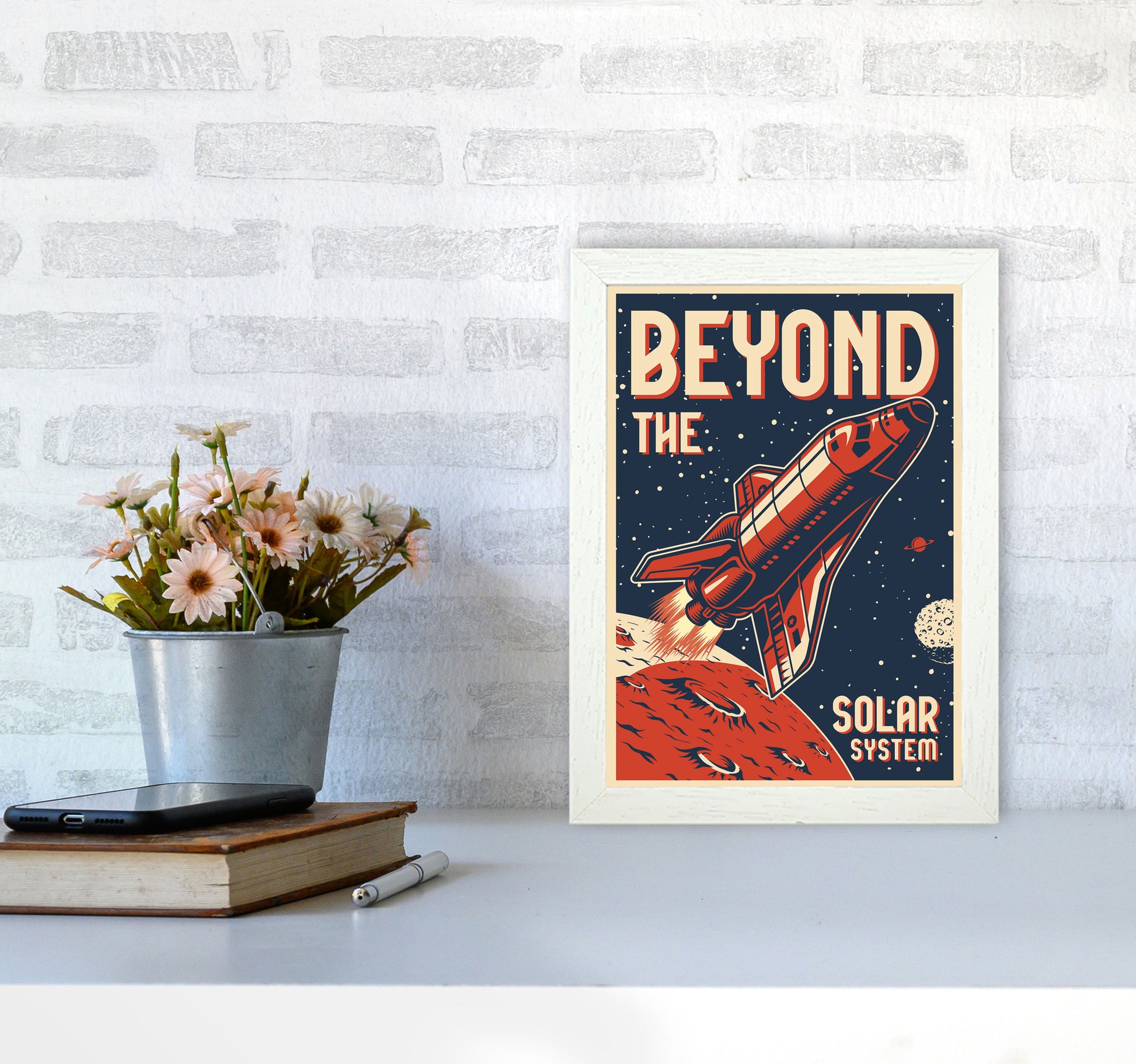 Outer Space Series - #14 Art Print by Jason Stanley A4 Oak Frame