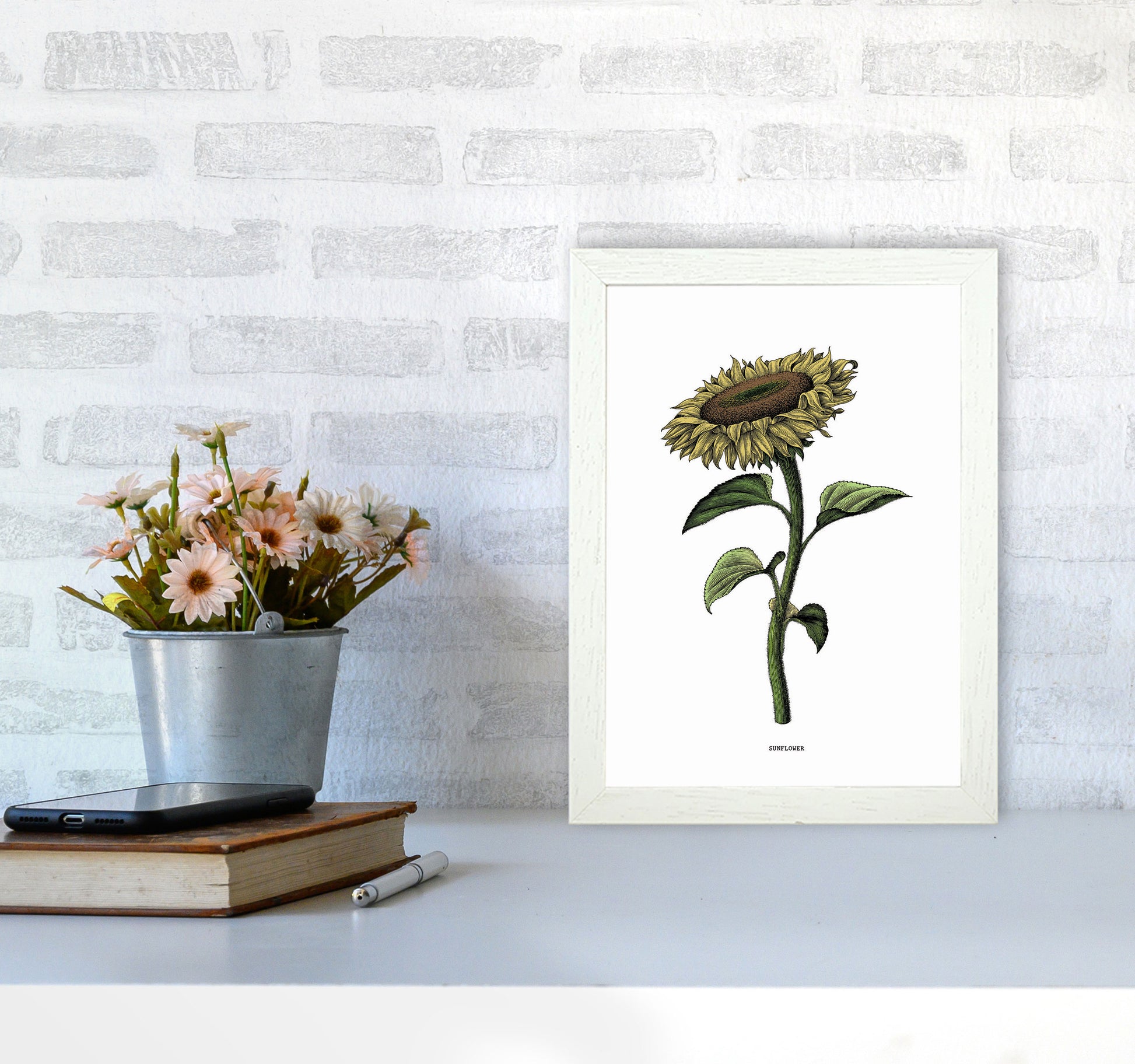 Sunflowers For President Art Print by Jason Stanley A4 Oak Frame