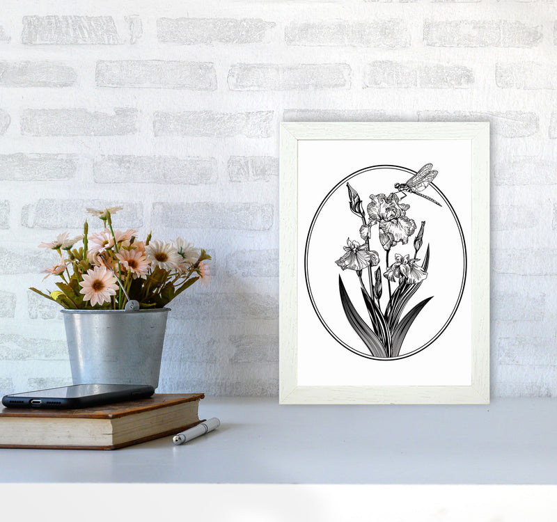 Vintage Beautiful Flower Art Print by Jason Stanley A4 Oak Frame