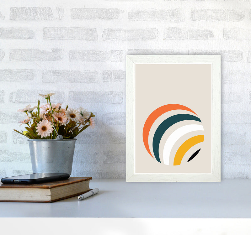 Retro Geometric Circle 1 Art Print by Jason Stanley A4 Oak Frame