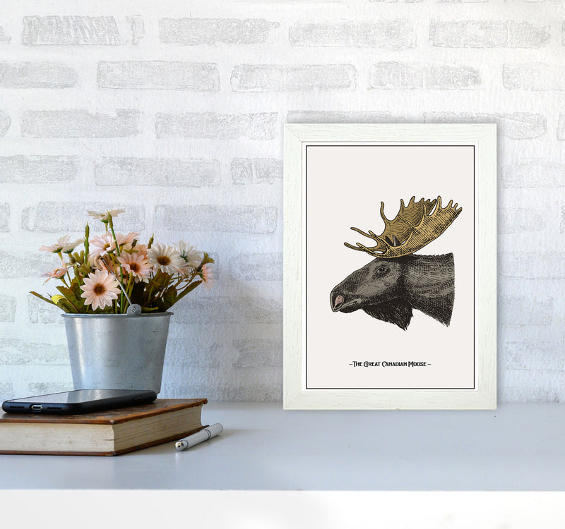 The Great Canadian Moose Art Print by Jason Stanley A4 Oak Frame