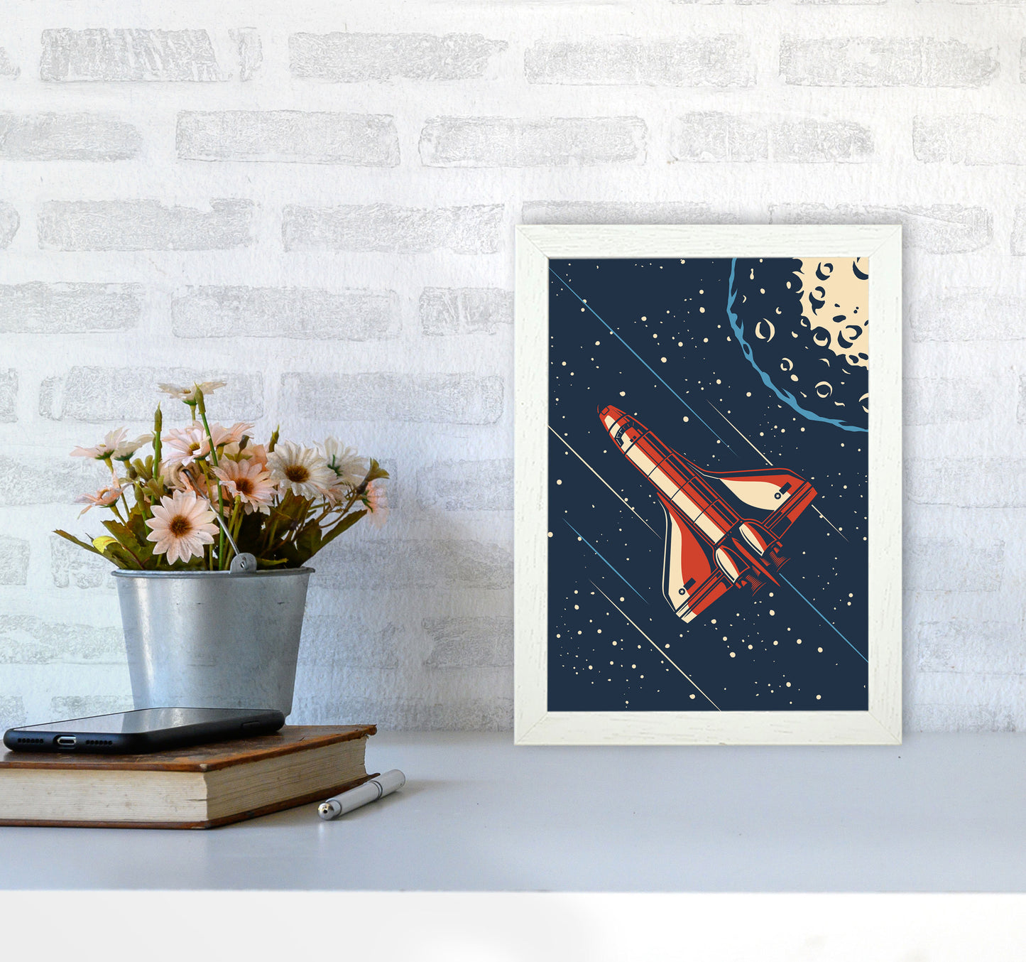 Outer Space Series - #16 Art Print by Jason Stanley A4 Oak Frame