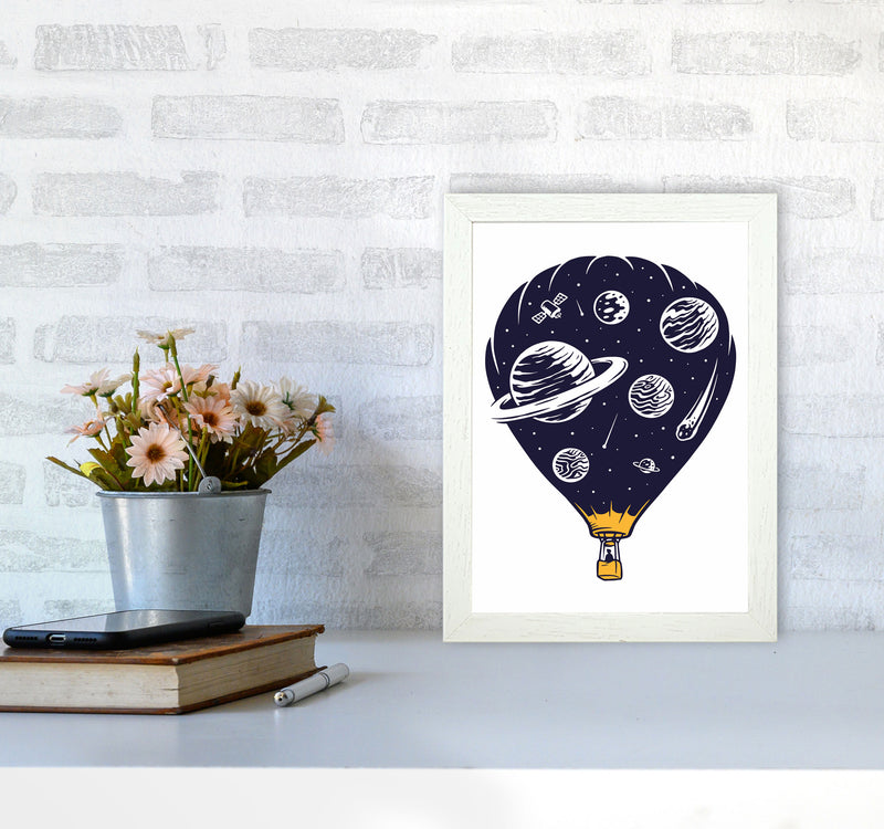 Hot Air Baloon Universe Art Print by Jason Stanley A4 Oak Frame