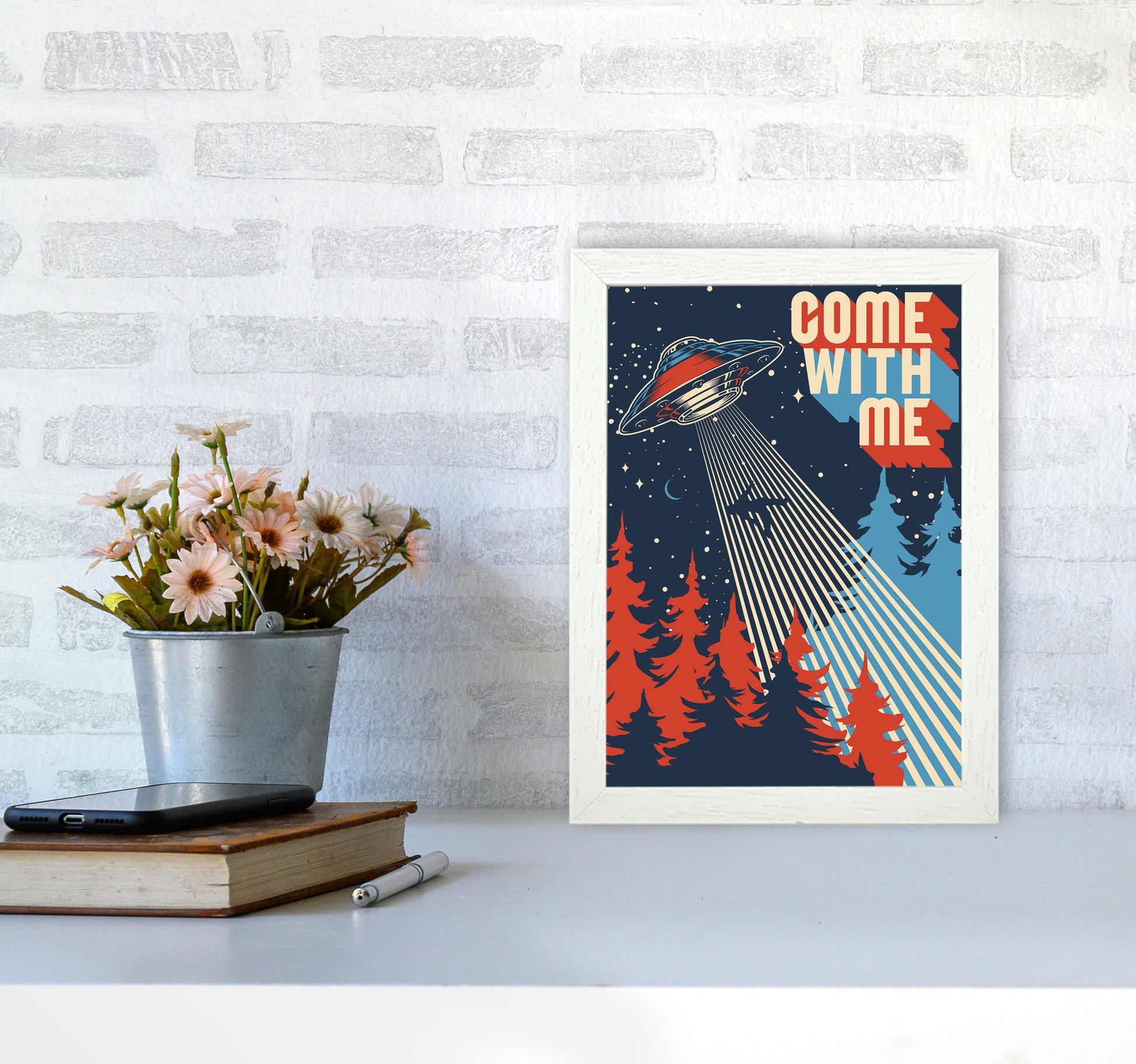 Outer Space Series - #7 Art Print by Jason Stanley A4 Oak Frame