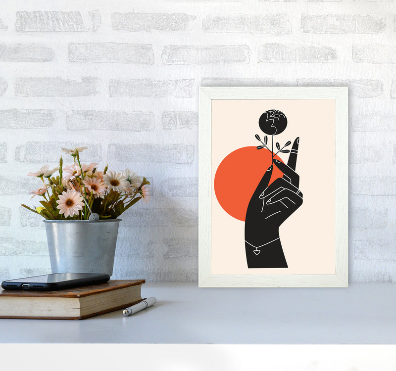 Minimalist Hand Drawing Art Print by Jason Stanley A4 Oak Frame