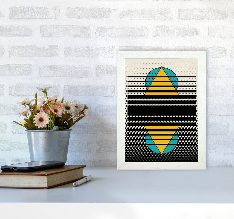 Geometric Suns Pattern Art Print by Jason Stanley A4 Oak Frame