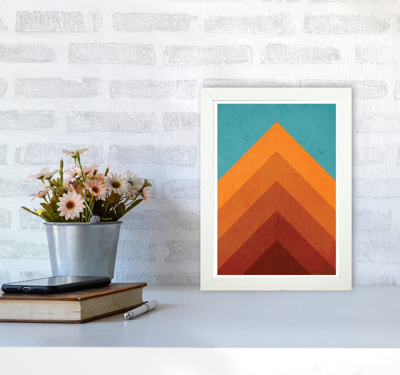 Orange Peak Mountain Art Print by Jason Stanley A4 Oak Frame