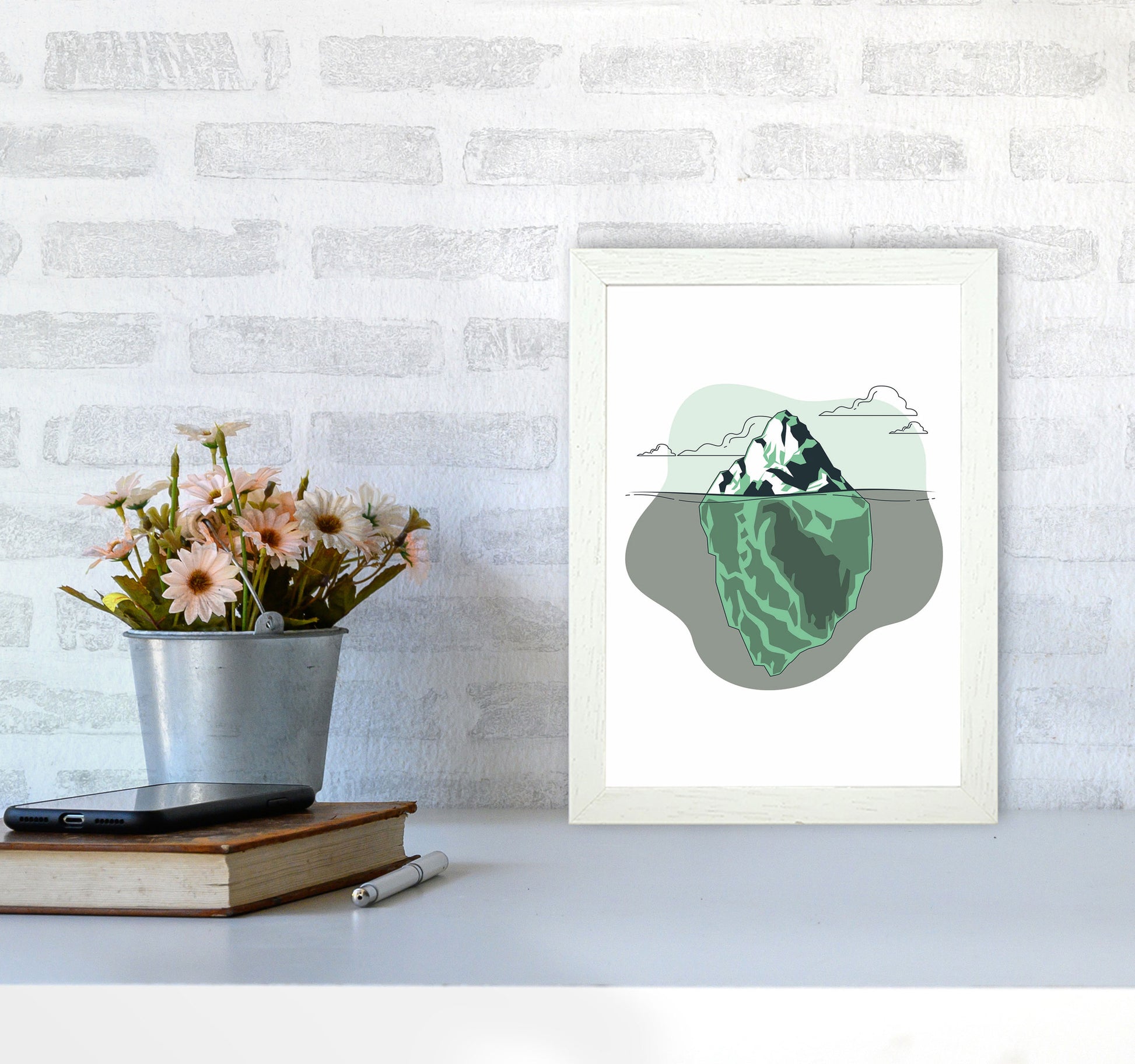 Iceberg Right Ahead Art Print by Jason Stanley A4 Oak Frame