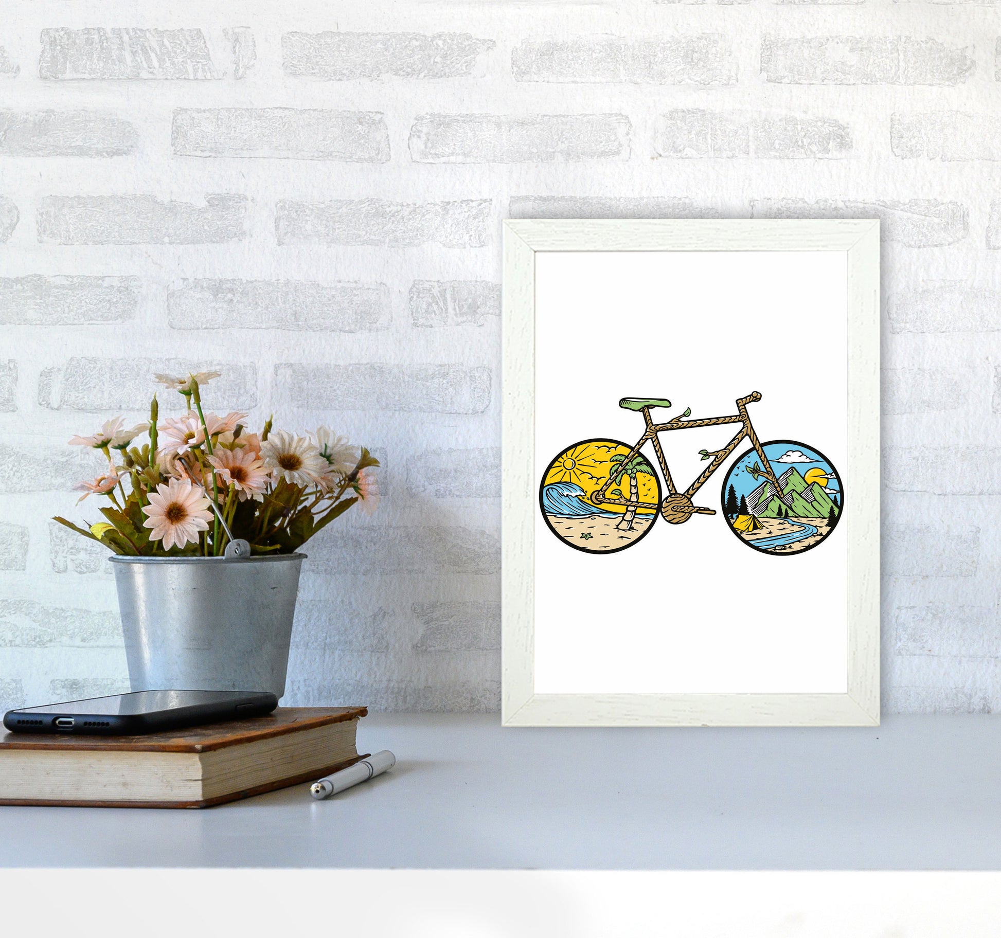Best Bike Ride Ever Art Print by Jason Stanley A4 Oak Frame
