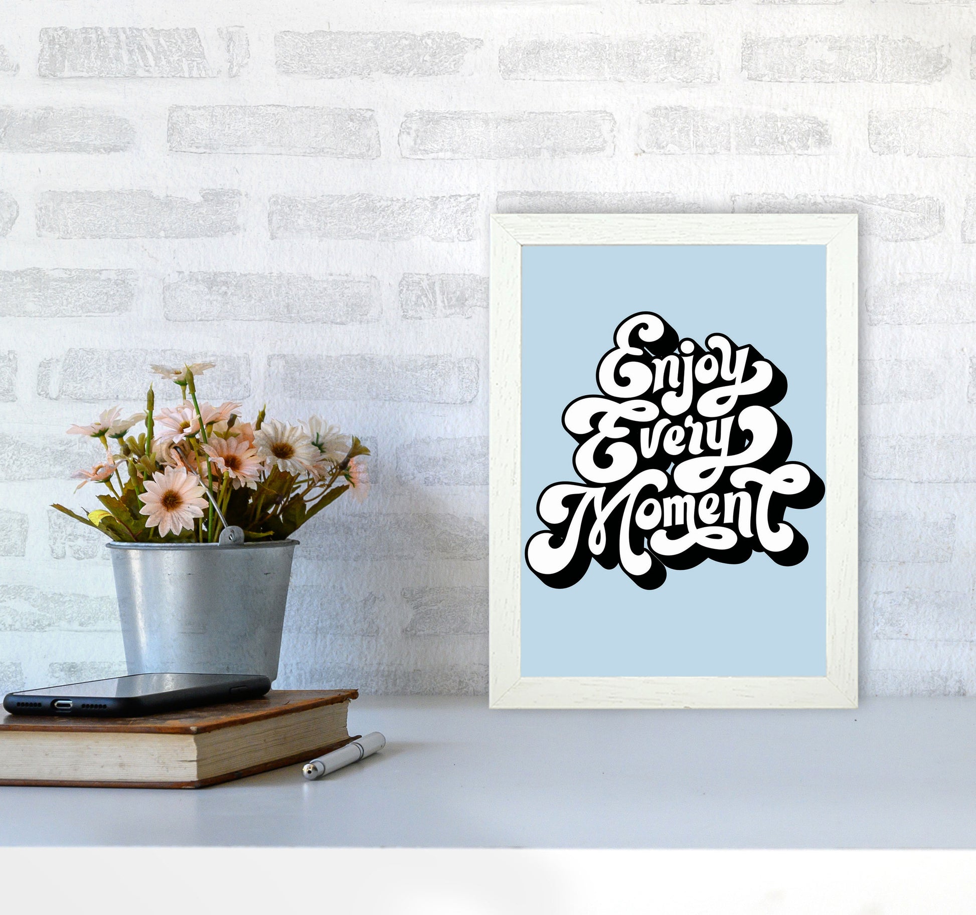 Enjoy Every Moment Art Print by Jason Stanley A4 Oak Frame
