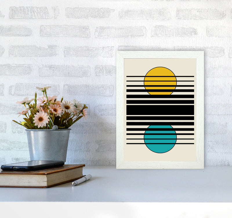 Geometric Suns III Art Print by Jason Stanley A4 Oak Frame