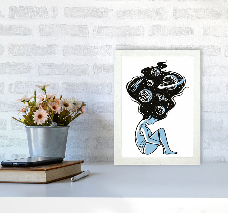 Head In The Clouds Art Print by Jason Stanley A4 Oak Frame