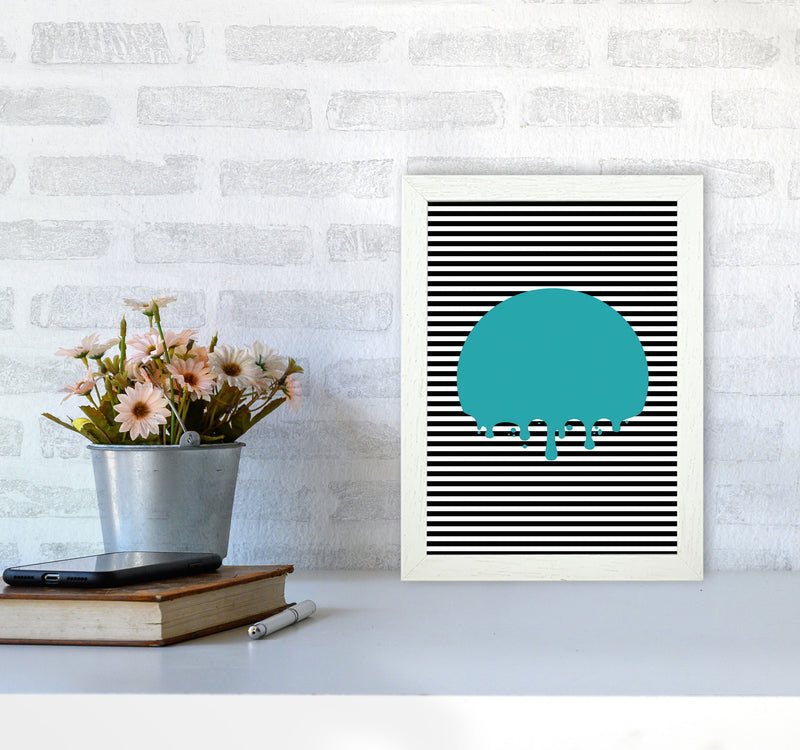 The Melting Moon Art Print by Jason Stanley A4 Oak Frame