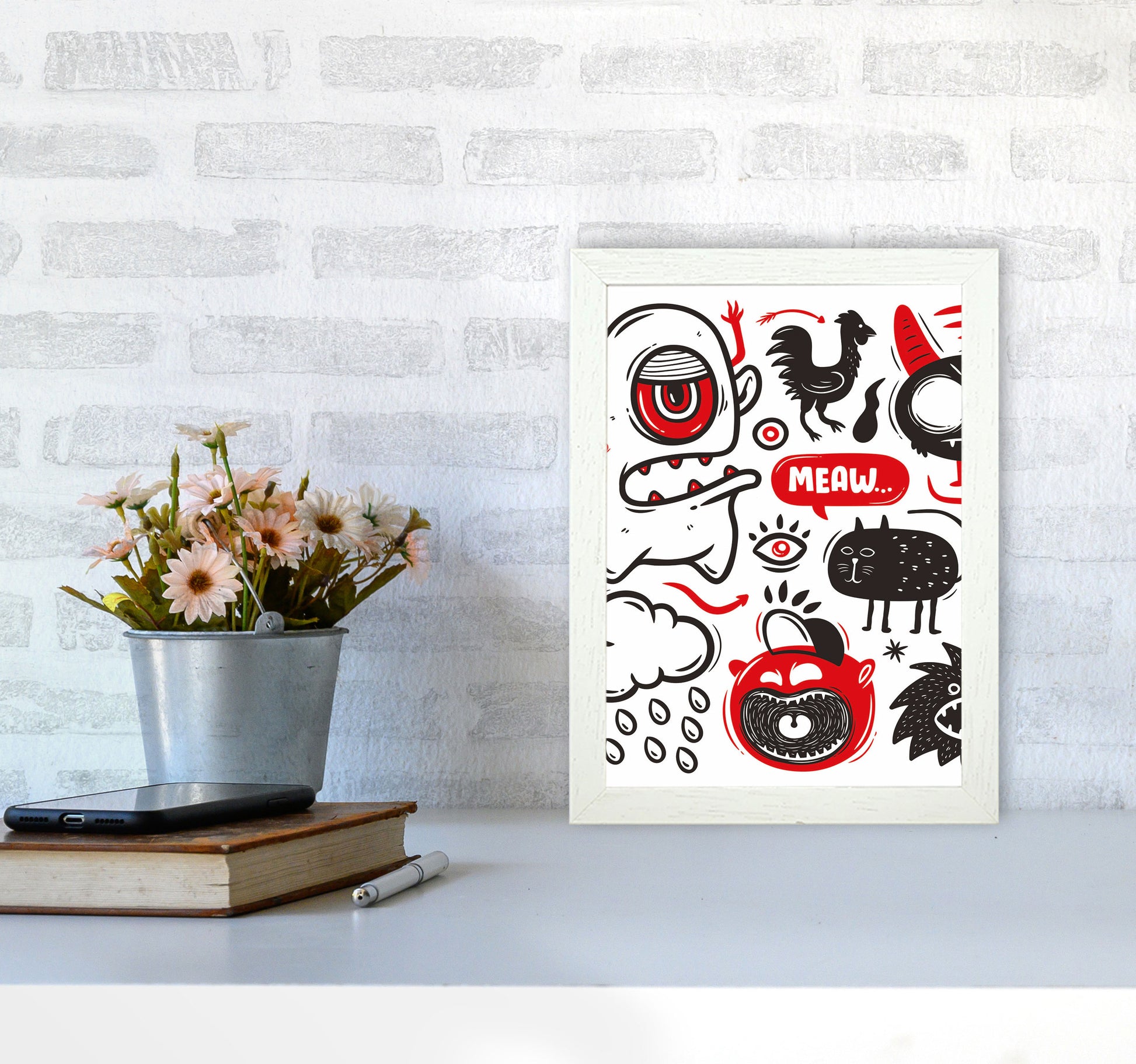 This Is A Doodle Art Print by Jason Stanley A4 Oak Frame