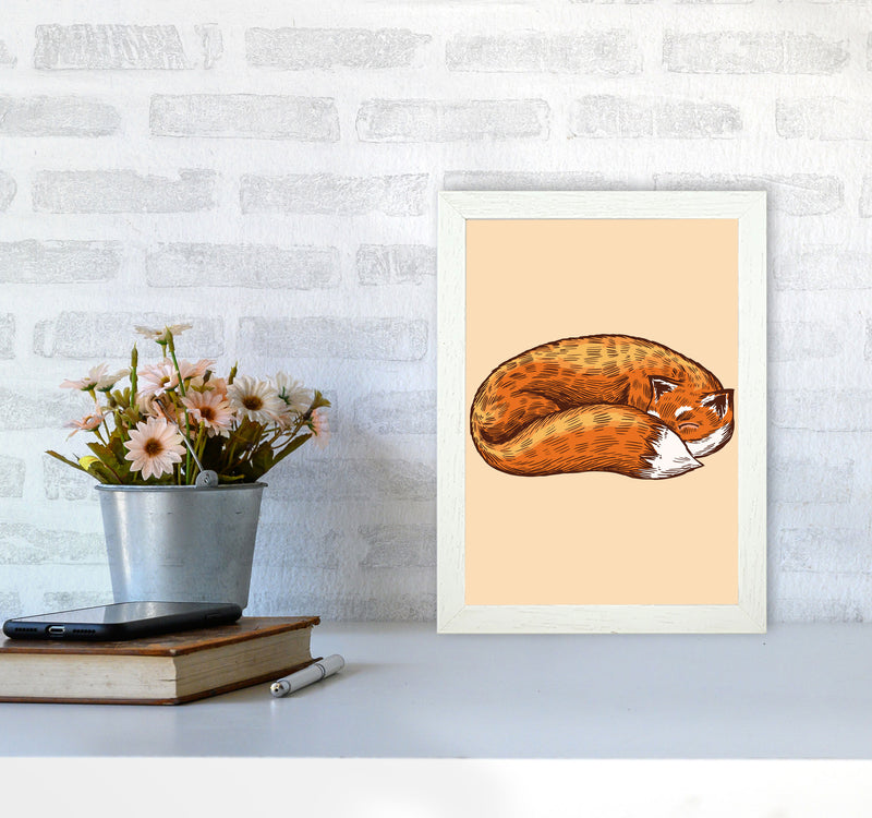 The Sleeping Fox Art Print by Jason Stanley A4 Oak Frame