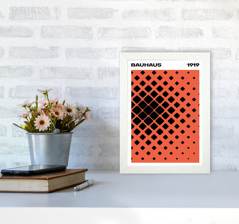 Bauhaus 1919 Red Art Print by Jason Stanley A4 Oak Frame