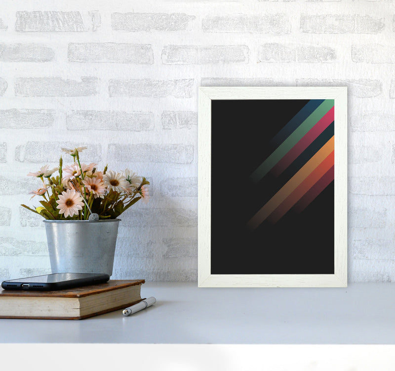 Faded Stripes 2 Art Print by Jason Stanley A4 Oak Frame