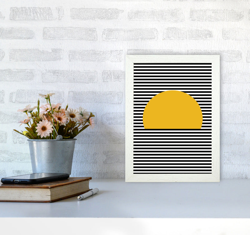 Sunset Line Art Art Print by Jason Stanley A4 Oak Frame