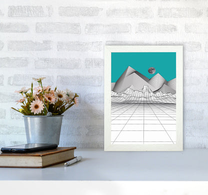 White Moon Rise Art Print by Jason Stanley A4 Oak Frame