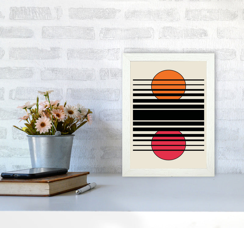 Geometric Suns Art Print by Jason Stanley A4 Oak Frame