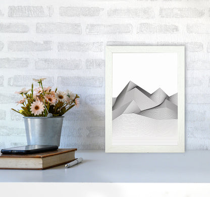 Line Mountains Art Print by Jason Stanley A4 Oak Frame