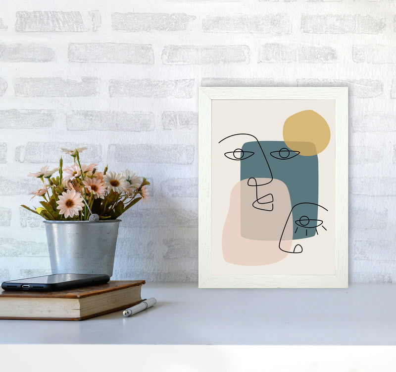 Abstract Faces Art Print by Jason Stanley A4 Oak Frame