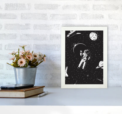 Hello Spaceman Art Print by Jason Stanley A4 Oak Frame