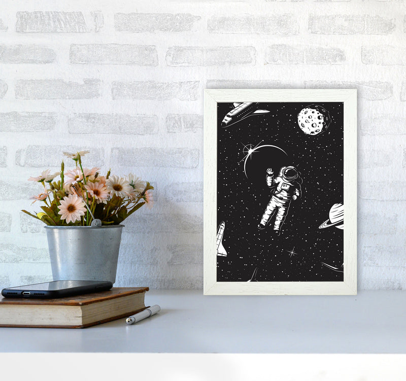 Hello Spaceman Art Print by Jason Stanley A4 Oak Frame