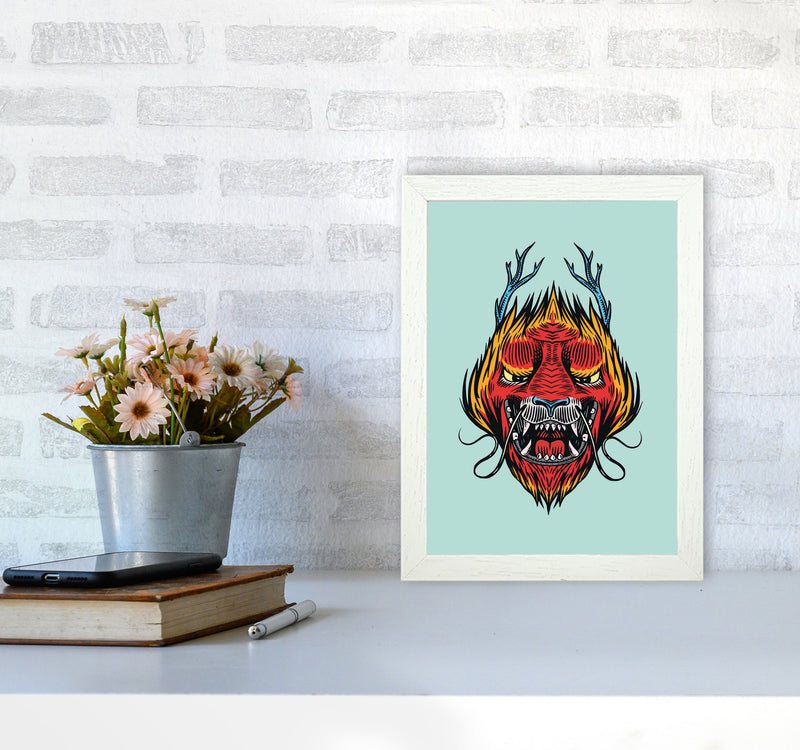 Chinese Dragon Art Print by Jason Stanley A4 Oak Frame