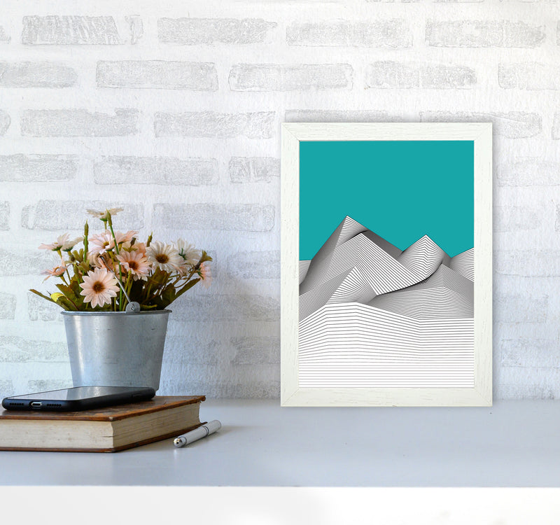 Blue Mountain Art Print by Jason Stanley A4 Oak Frame