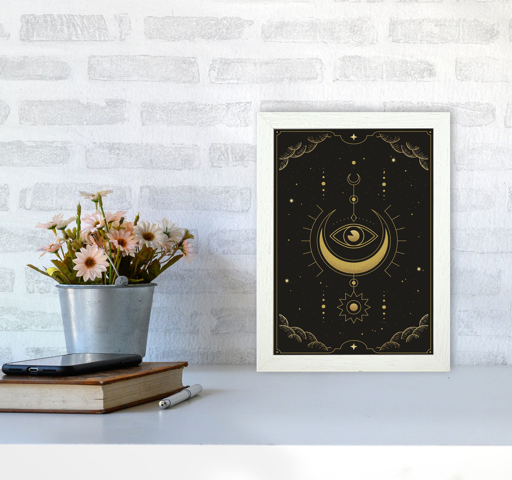 Tarot Card #1 Art Print by Jason Stanley A4 Oak Frame