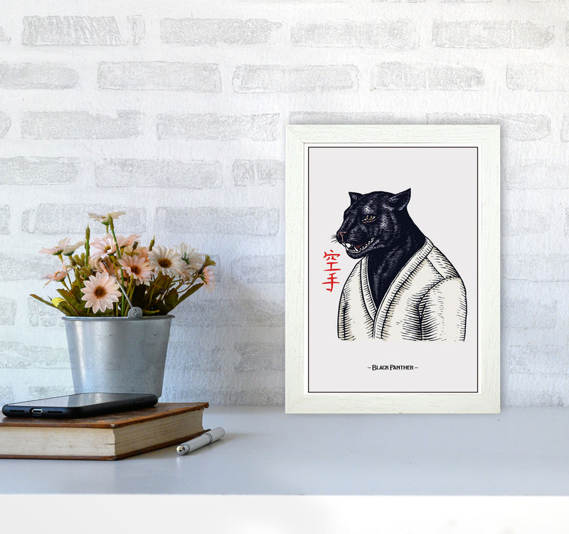 Black Panther Art Print by Jason Stanley A4 Oak Frame