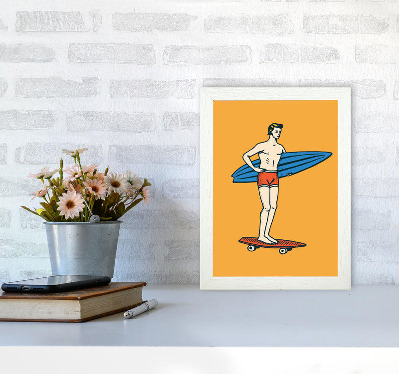 Gone Surfin' Art Print by Jason Stanley A4 Oak Frame