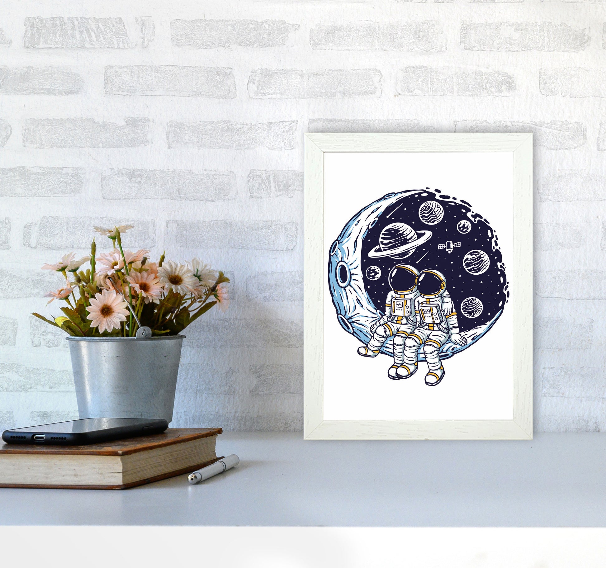Best Friends Art Print by Jason Stanley A4 Oak Frame