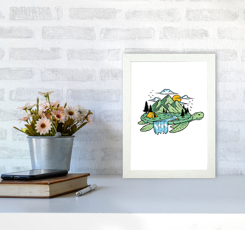 Turtle Power Art Print by Jason Stanley A4 Oak Frame