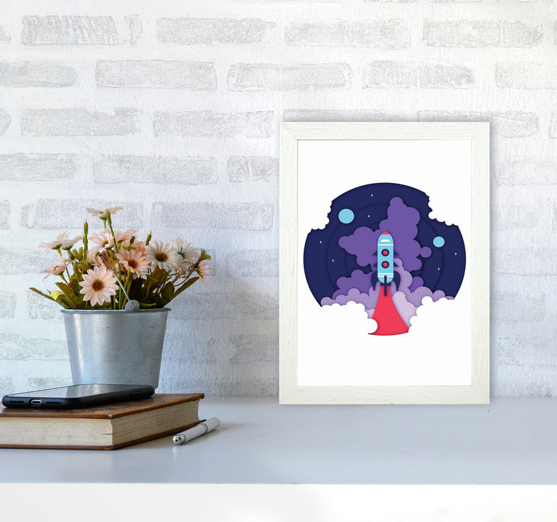To The Moon Art Print by Jason Stanley A4 Oak Frame