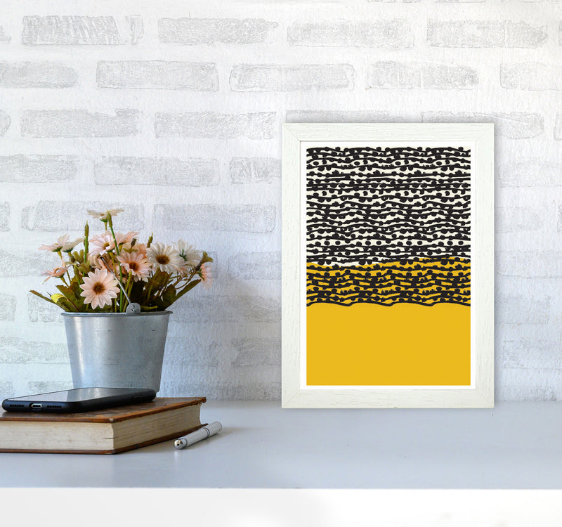 Yellow Vibe Art Print by Jason Stanley A4 Oak Frame