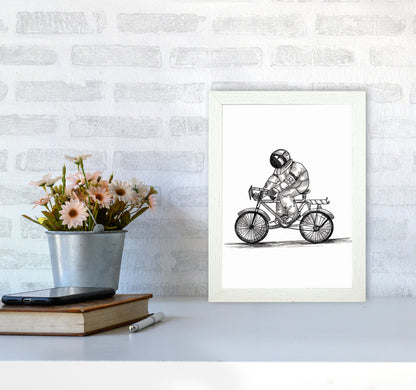 Astrobiker Art Print by Jason Stanley A4 Oak Frame