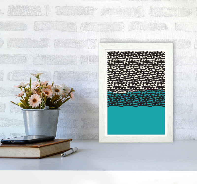 Blue Vibe Art Print by Jason Stanley A4 Oak Frame