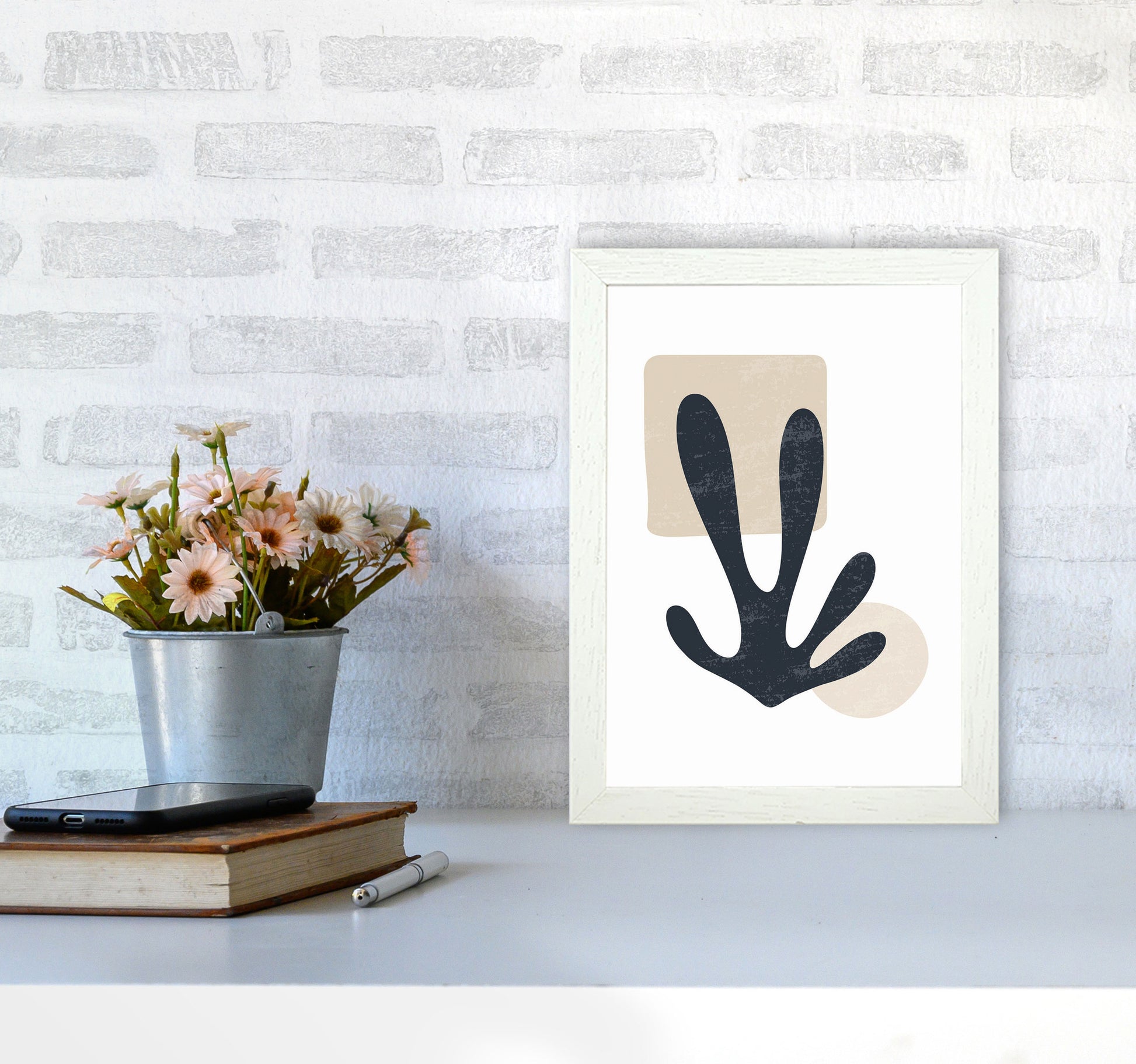 Minimal Abstract Algae II Art Print by Jason Stanley A4 Oak Frame