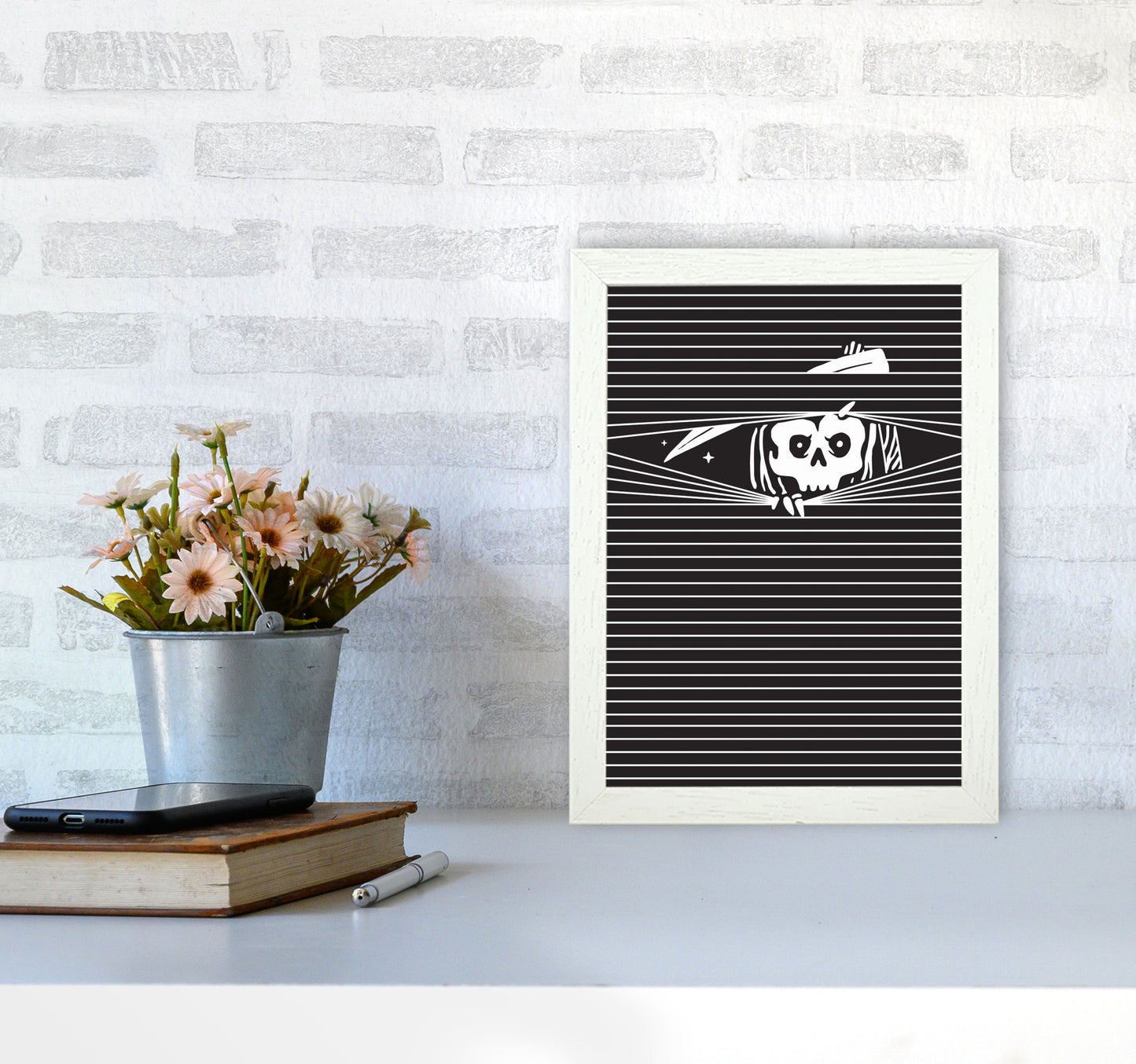 The Grim Reaper Art Print by Jason Stanley A4 Oak Frame