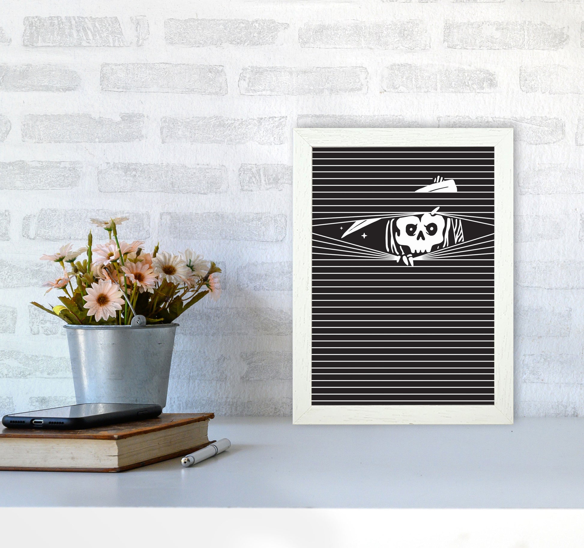 The Grim Reaper Art Print by Jason Stanley A4 Oak Frame