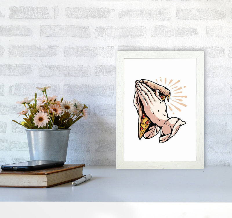 Pizza Is Life Art Print by Jason Stanley A4 Oak Frame