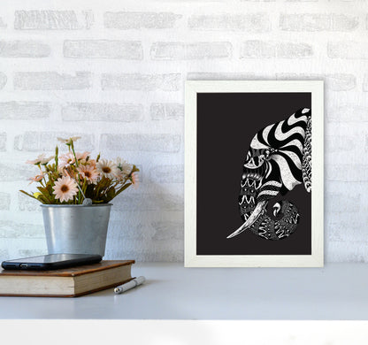 Ornate Elephant Art Print by Jason Stanley A4 Oak Frame