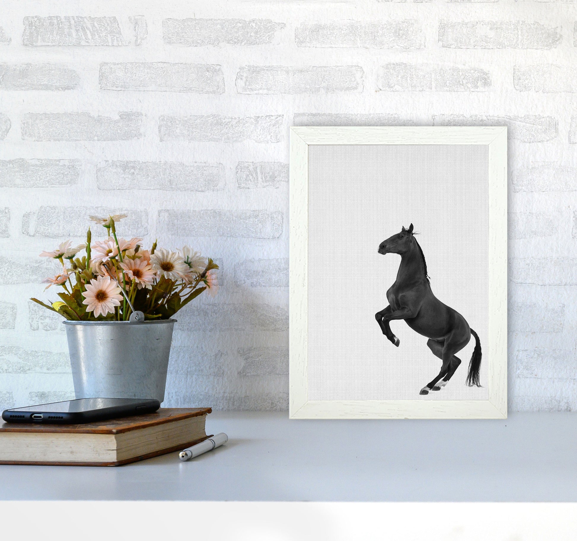 The Dark Horse Rides At Night #2 Art Print by Jason Stanley A4 Oak Frame