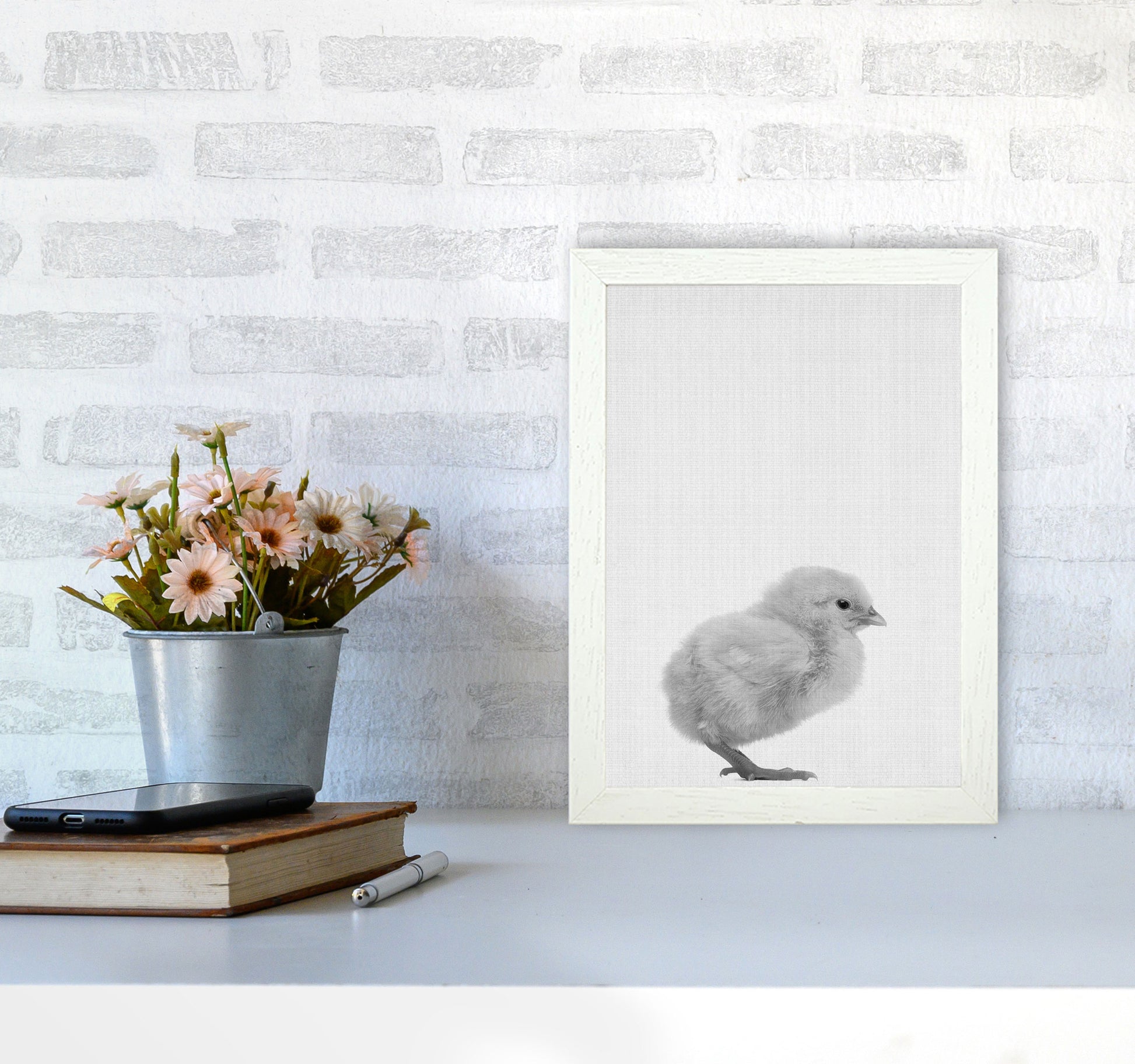 2X3_Chick Art Print by Jason Stanley A4 Oak Frame