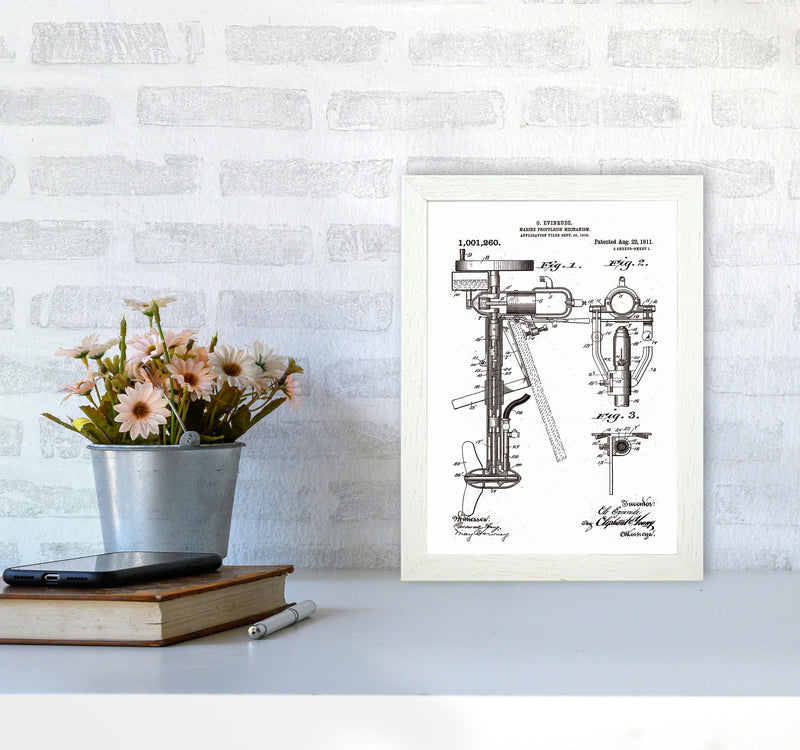 Outboard Boat Propeller Patent Art Print by Jason Stanley A4 Oak Frame